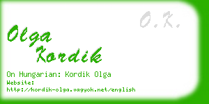 olga kordik business card